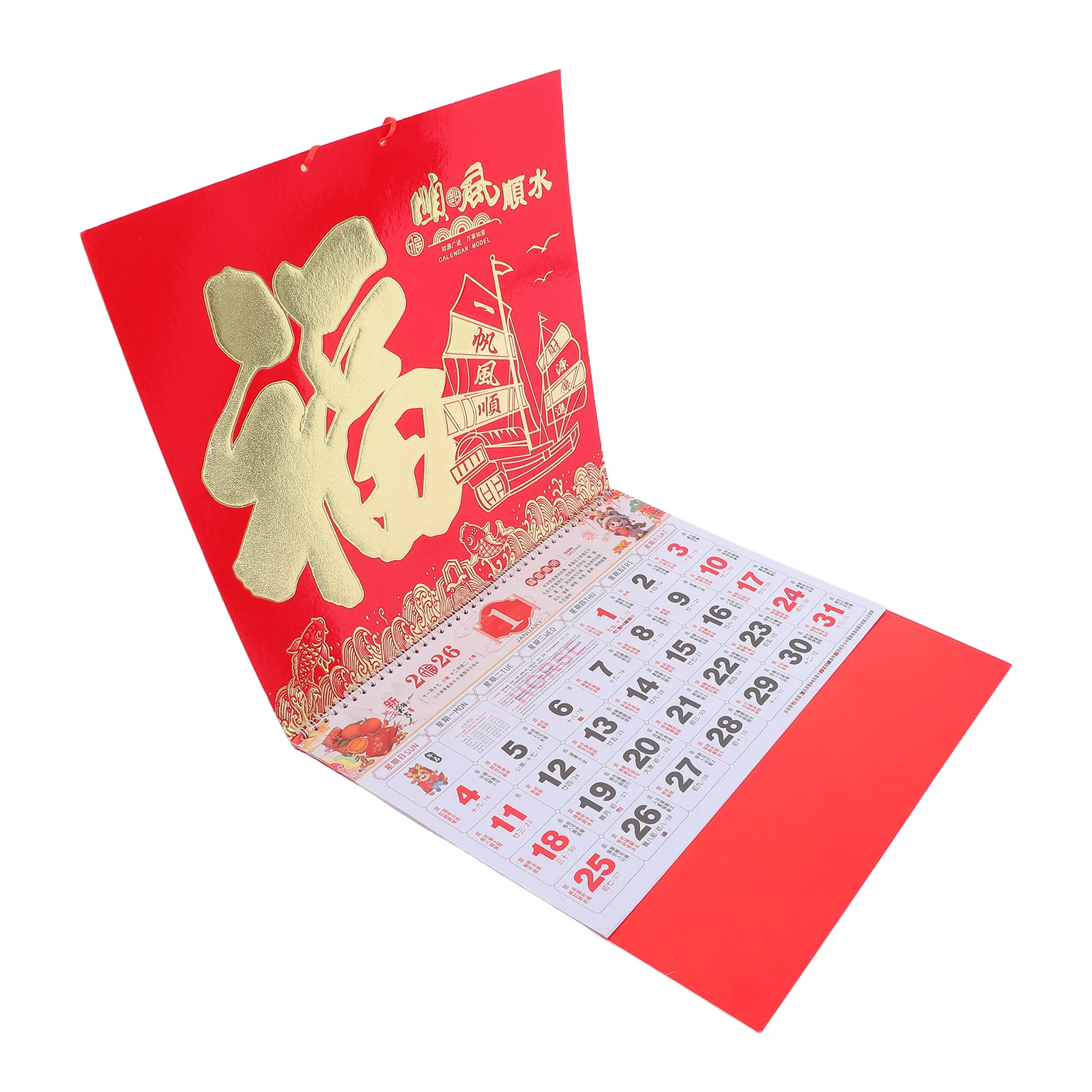 

2026 Horse Year Wall Calendar Chinese Hanging Monthly Planner Vertical Desk Easel Lunar Dates Decor Printed Quality