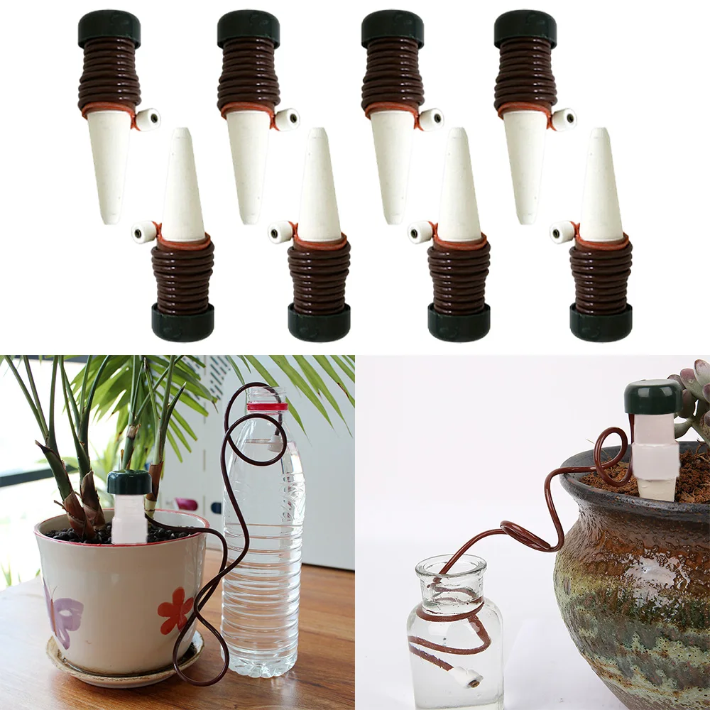 4pcs/ 8pcs Automatic Watering Device, Home Self-Watering System for Plants, Plant Houseplant Care Ceramic Plant Accessories