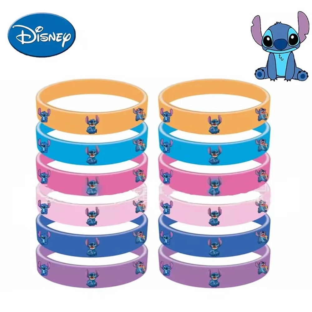 1/6pcs Disney Stitch Silicone Bracelet Anime Lilo&Stitch Kids Cartoon Figure Toys Kids Wristband Bracelet Birthday Gifts