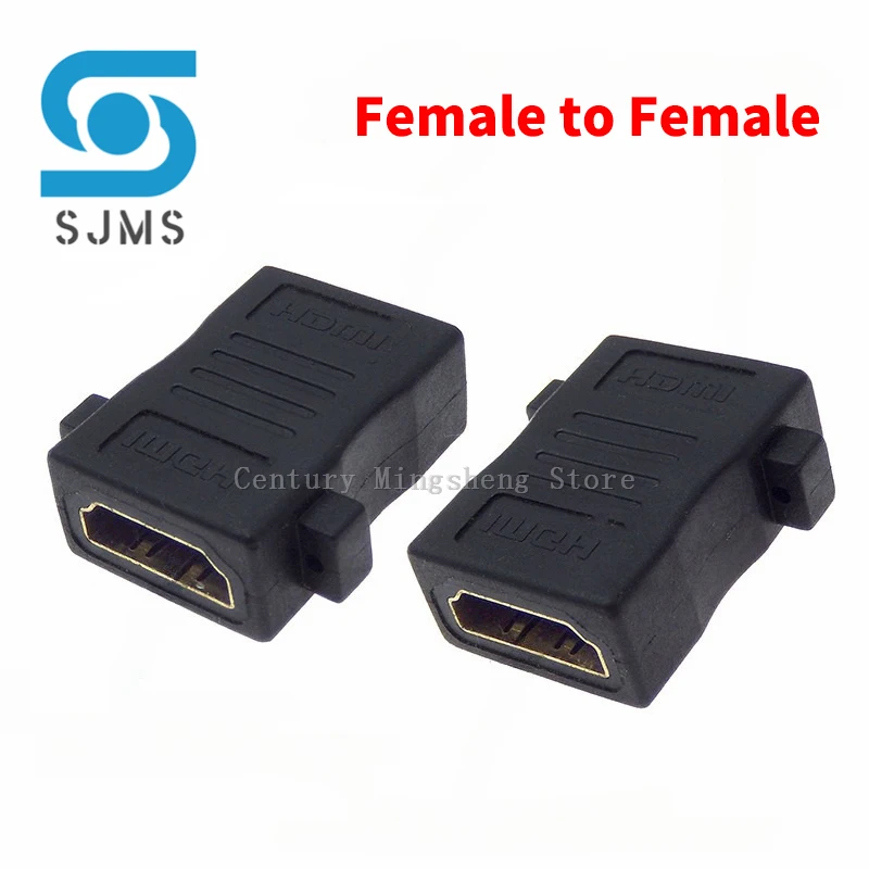 HDMI-compatible Female To Female Straight-through Adapter Cable Female Black HDMI-compatible Adapter F-F