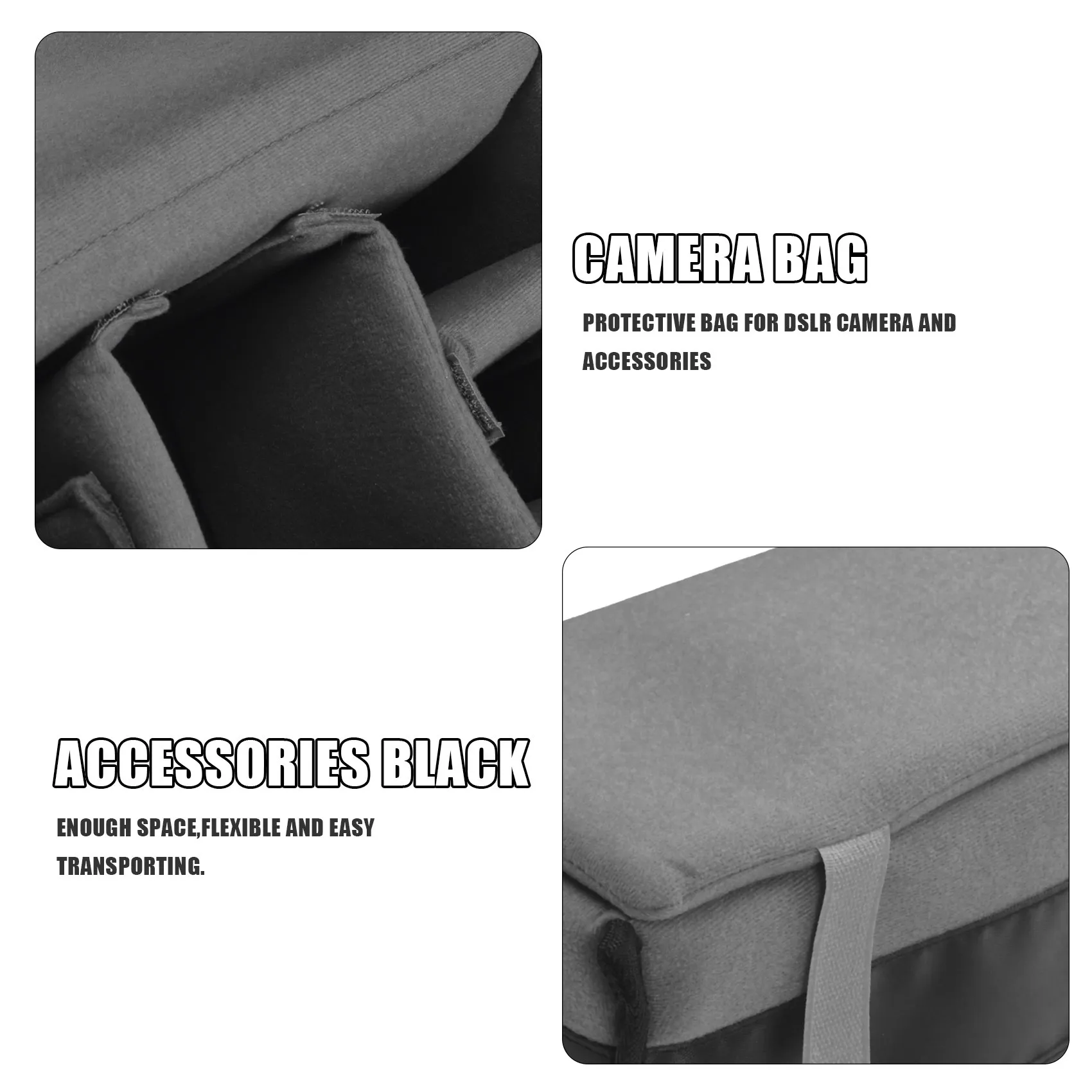 Custodia protettiva imbottita A88X con inserto per fotocamera DSLR, obiettivo e accessori nera