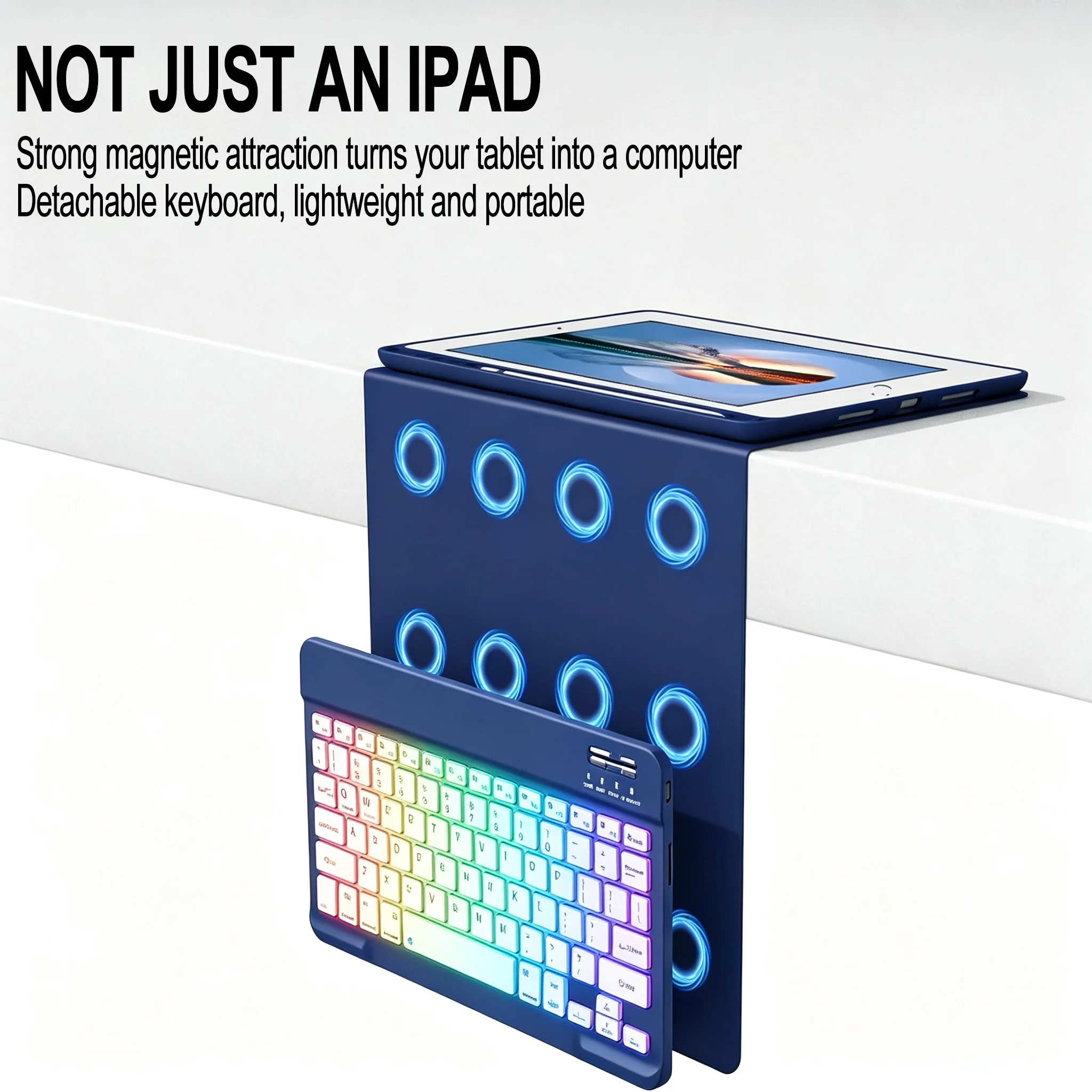 Case Keyboard for iPad 9th/8th/7th gen 10.2 inch for iPad Pro 10.5 inch Air 3rd Gen with Mouse Stylus Detachable Keyboard Cover