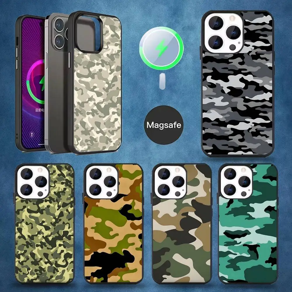

Fashion Camouflage Phone Case For iPhone 16,15,14,13,12,11,Pro,Max,Plus,Mini,Magsafe,Magnetic Wireless Charging Case