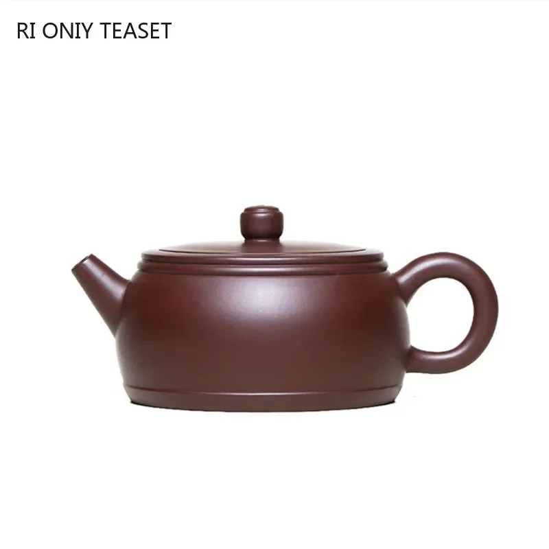 210ml Chinese Yixing Raw Ore Zhu Mud Tea Pot Ball Hole Filtration Kettle Handmade Purple Clay Teapots Zisha Teaware Supplies