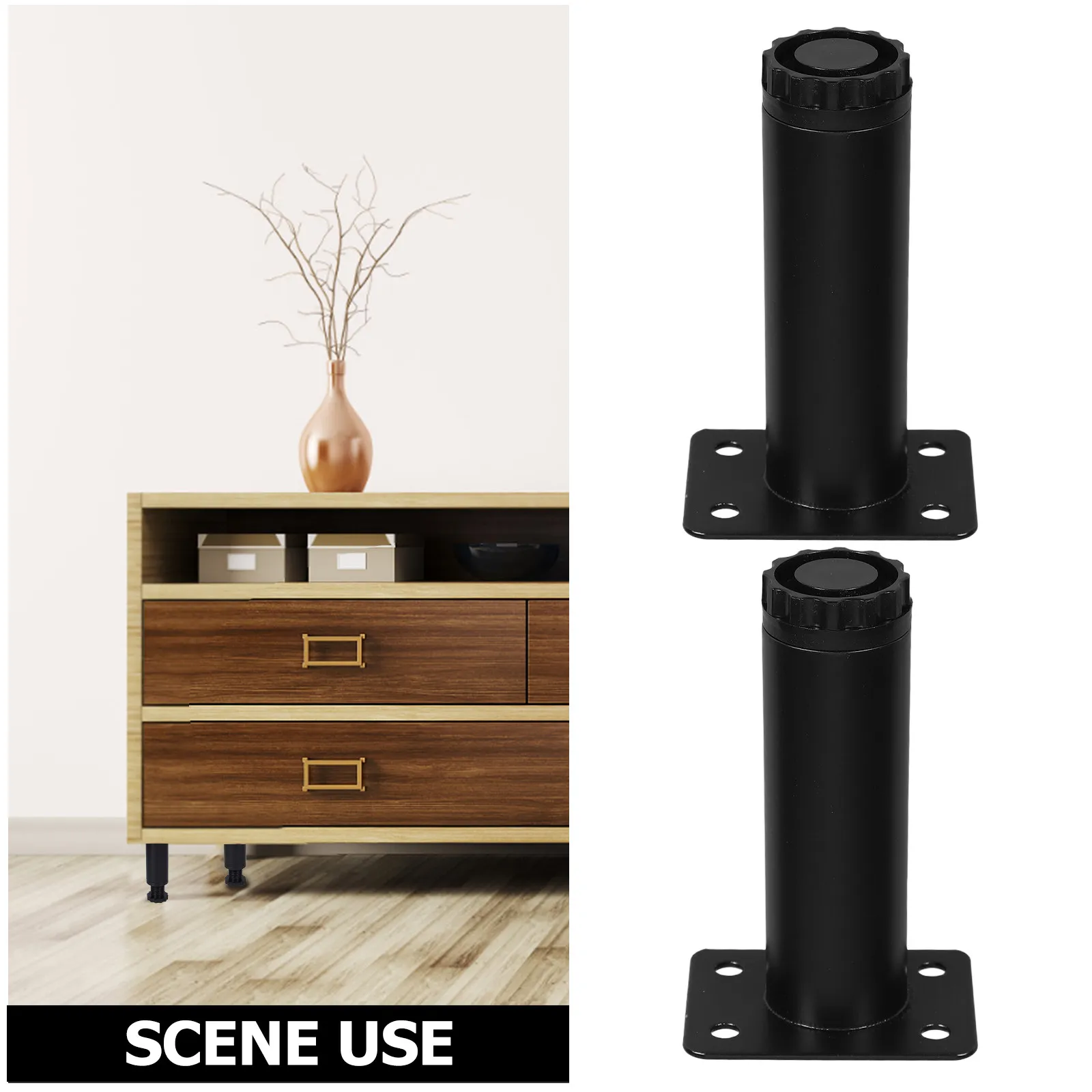 8Pcs Metal Furniture Legs Adjustable Round Sofa Bed Cabinet Support Couch Replacement Heavy Duty Metal Furniture Legs