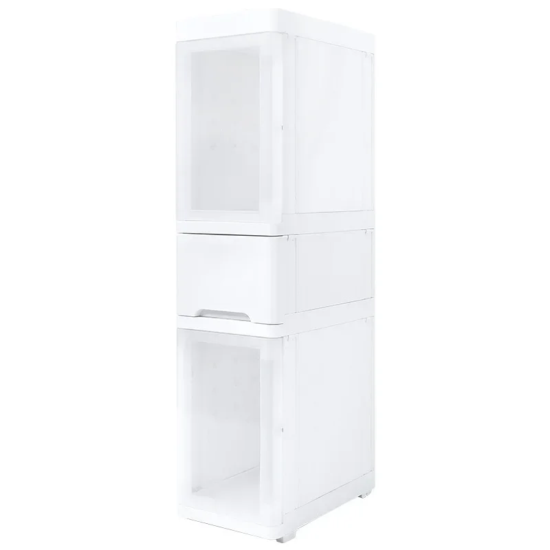 

Bathroom Floor to Ceiling Storage Cabinet Removable Storage System Multilayer Plastic Crevice Organizer 25cm