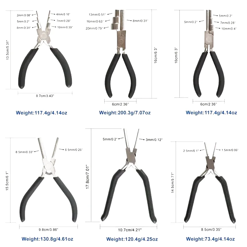 XUQIAN Heavy Duty Bail Making Pliers 6 in 1 Round Nose Pliers For Jump Rings Wire Wrapping Loop Forming Bends Jewelry Making