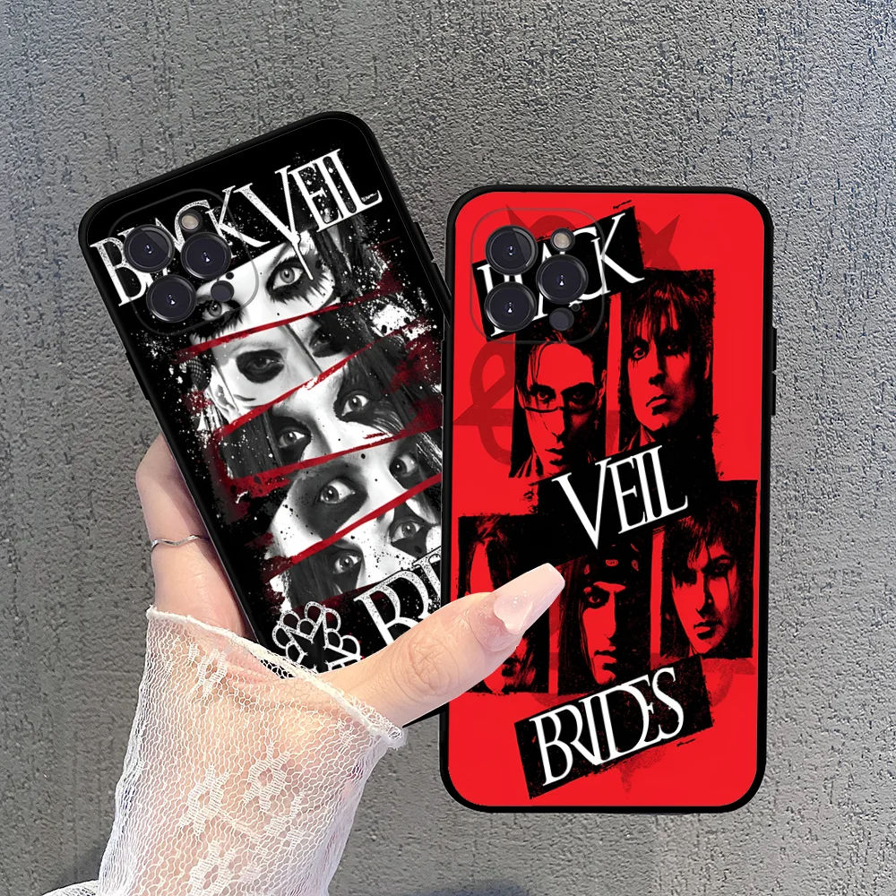 B-Black V-Veil B-Brides Band Phone Case For IPhone 16 15 14 11 12 13 Mini Pro XS Max Cover 6 7 8 Plus X Funda Shell