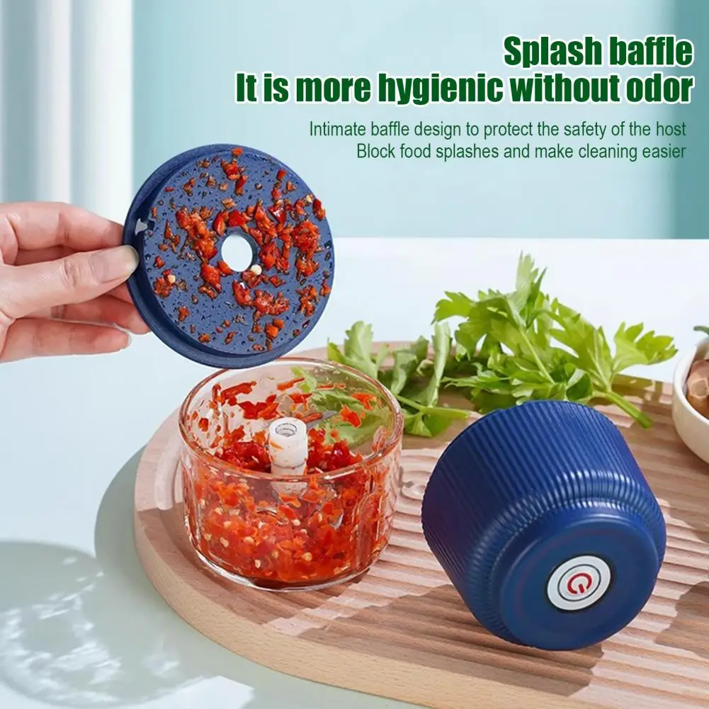 

Food Chopper, Electric Mini Vegetable Chopper, USB Rechargeable Garlic Grinder, Portable Processor For Food Kitchen Blenders