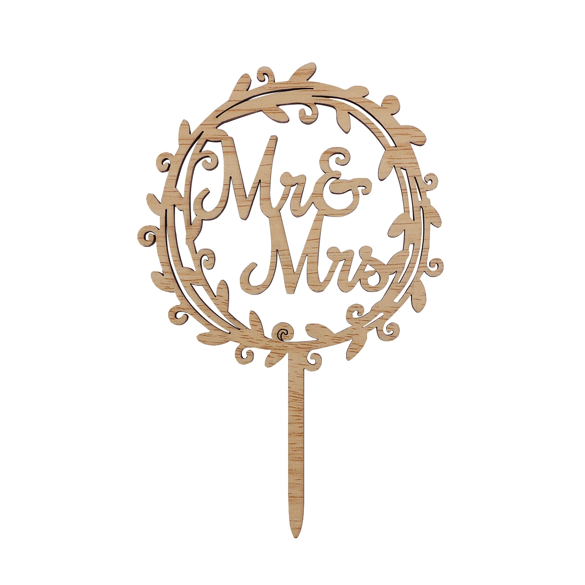 

Wooden Wreath Picks Cake Topper Wedding Baby Garlands Decoration Reusable Lightweight Birthday Engagement Party Festival