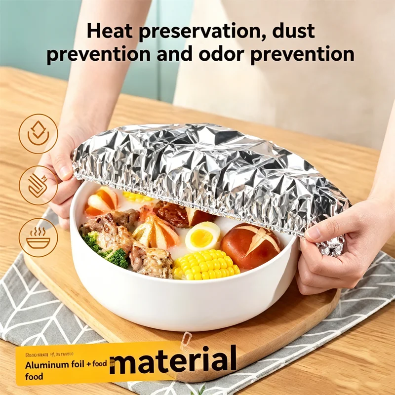 Versatile Reusable Aluminum Foil Wrap Stretchable Food Cover Aluminum Foil Heat-retaining Covers Thickened Insulation Food Wraps