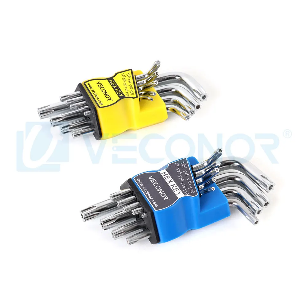 Langlebiger metrischer kurzer langer Arm Torx Chrom-Vanadium-Schlüsselsatz Sternschlüssel Handwerkzeug Schraubendreher T10 T15 T20 T25 T27 T30 T40 T45 T50 – Detail 5