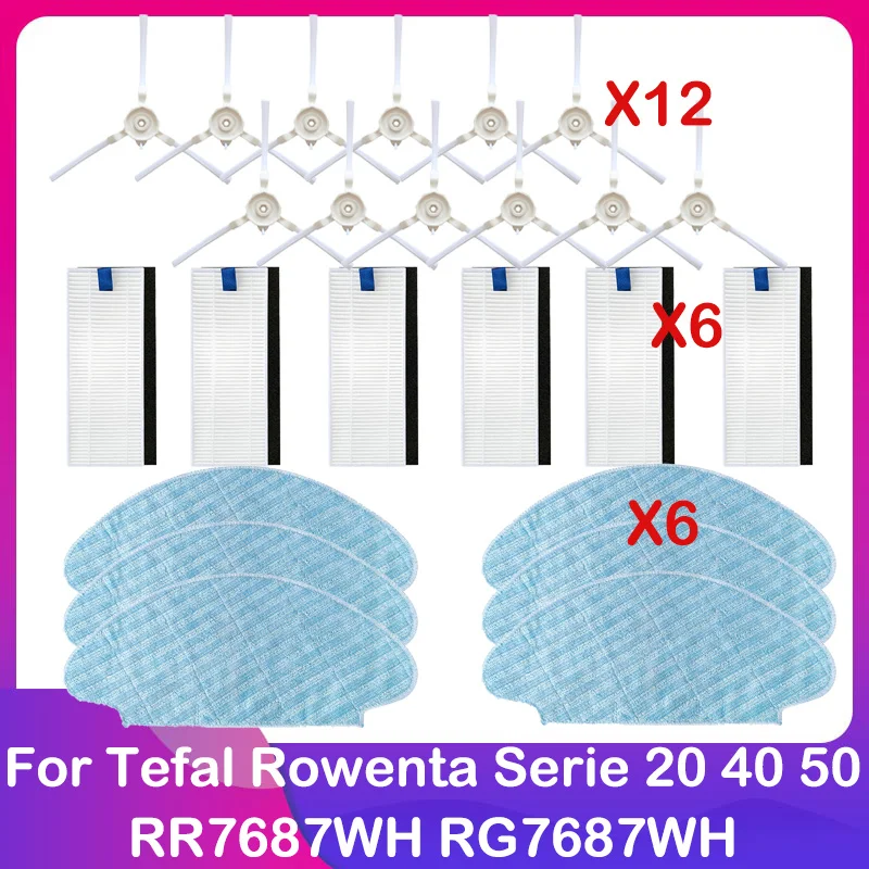 For Tefal Rowenta Explorer X-Plorer Serie 20 40 50 RR7687WH RG7687WH Vacuum Hepa Filter Side Brush Mop Cleaner Spare