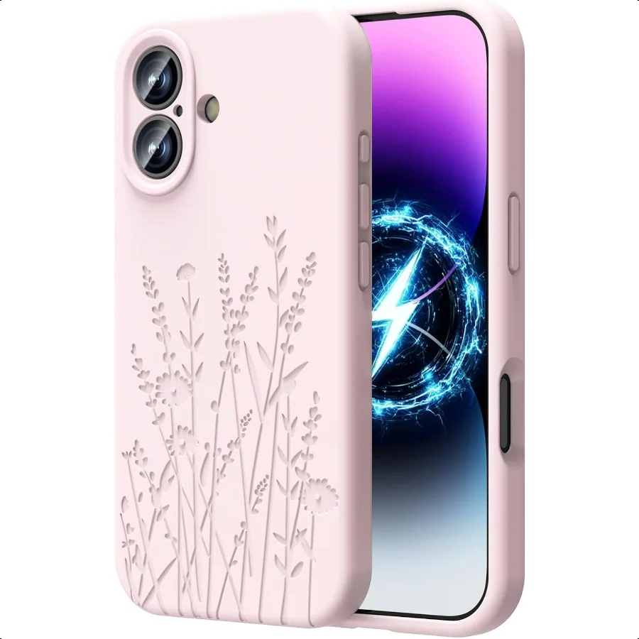 

OAOA Magnetic Engraved Case Compatible with iPhone 17 Case Compatible with Magsafe Camera AllRound Protection Slim Liquid Silic