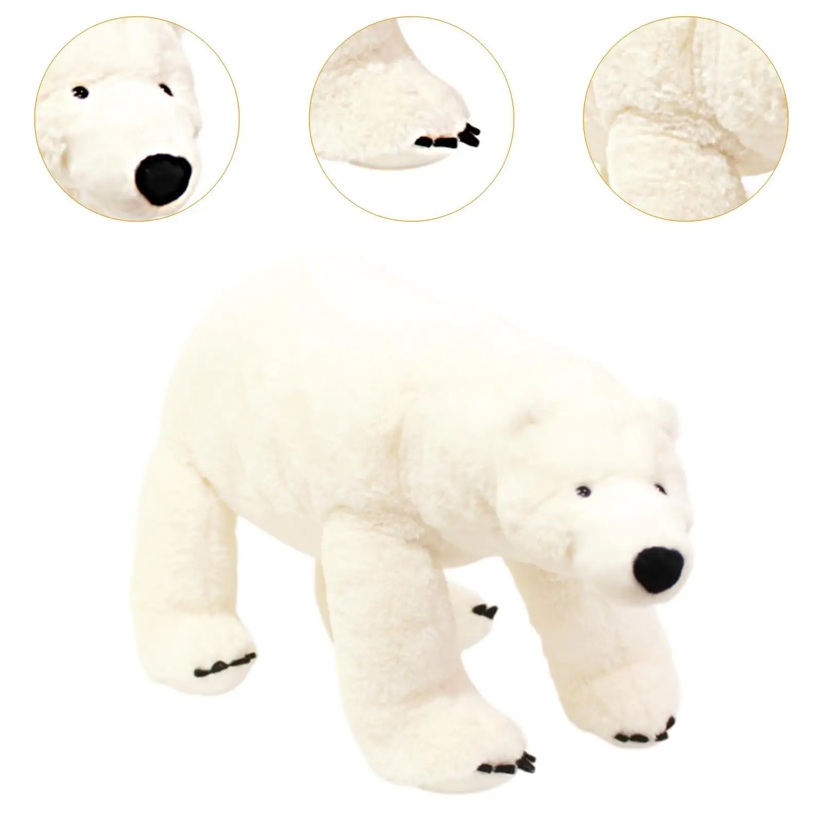 Oso Polar muñeco de peluche realista regalo de cumpleaños de peluche oso Polar suave juguete de peluche para él novio adultos su boda