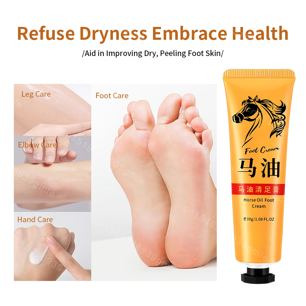 Horse Oil Foot Cream Removal Dead Skin Foot Care Moisturizing Cream Repair Horse Oil Anti-Drying Callus Easy To Carry for Travel