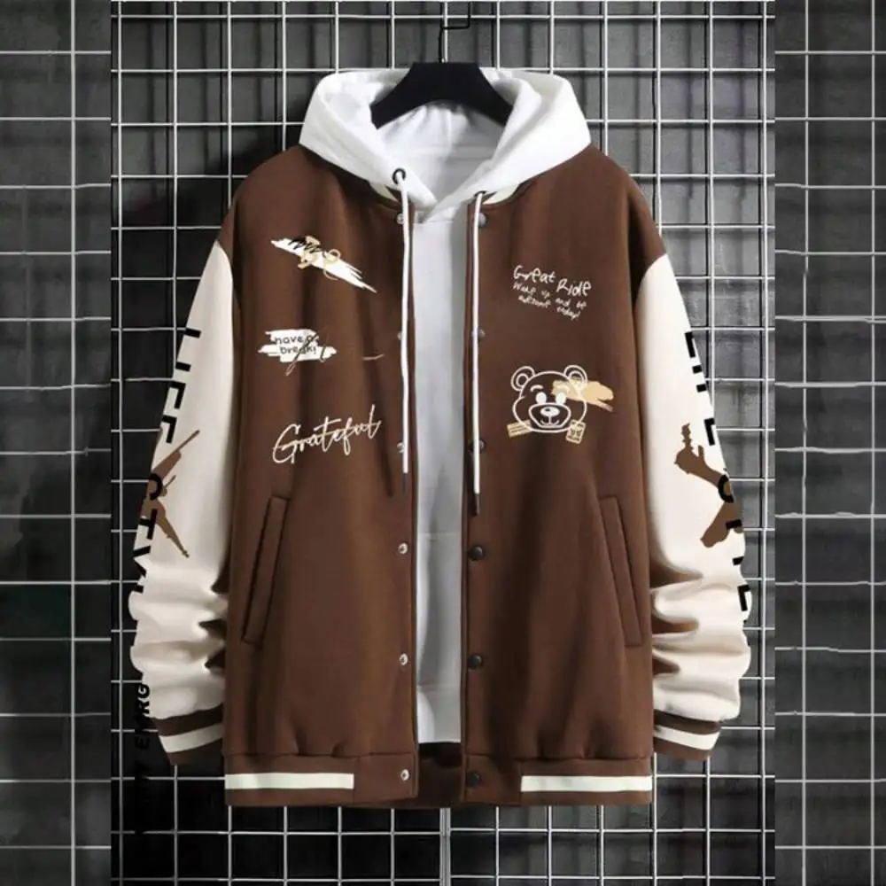Sweatshirts Baseball Uniform Men's Jersey Stand Collar Coats Male Casual Sportswear Boy Button Tracksuits Jacket Loose Outerwear