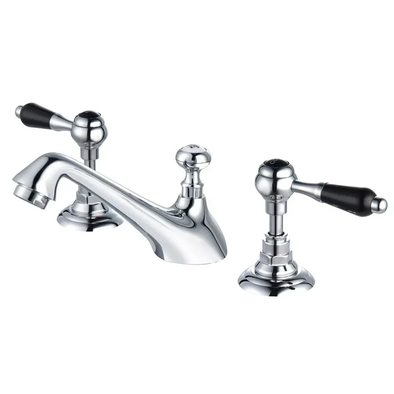 Luxury Gold Bathroom sink faucet Top Quality Hot cold water Wash basin Tap Artistic 3 Holes 2 Handles Lavabo faucet European