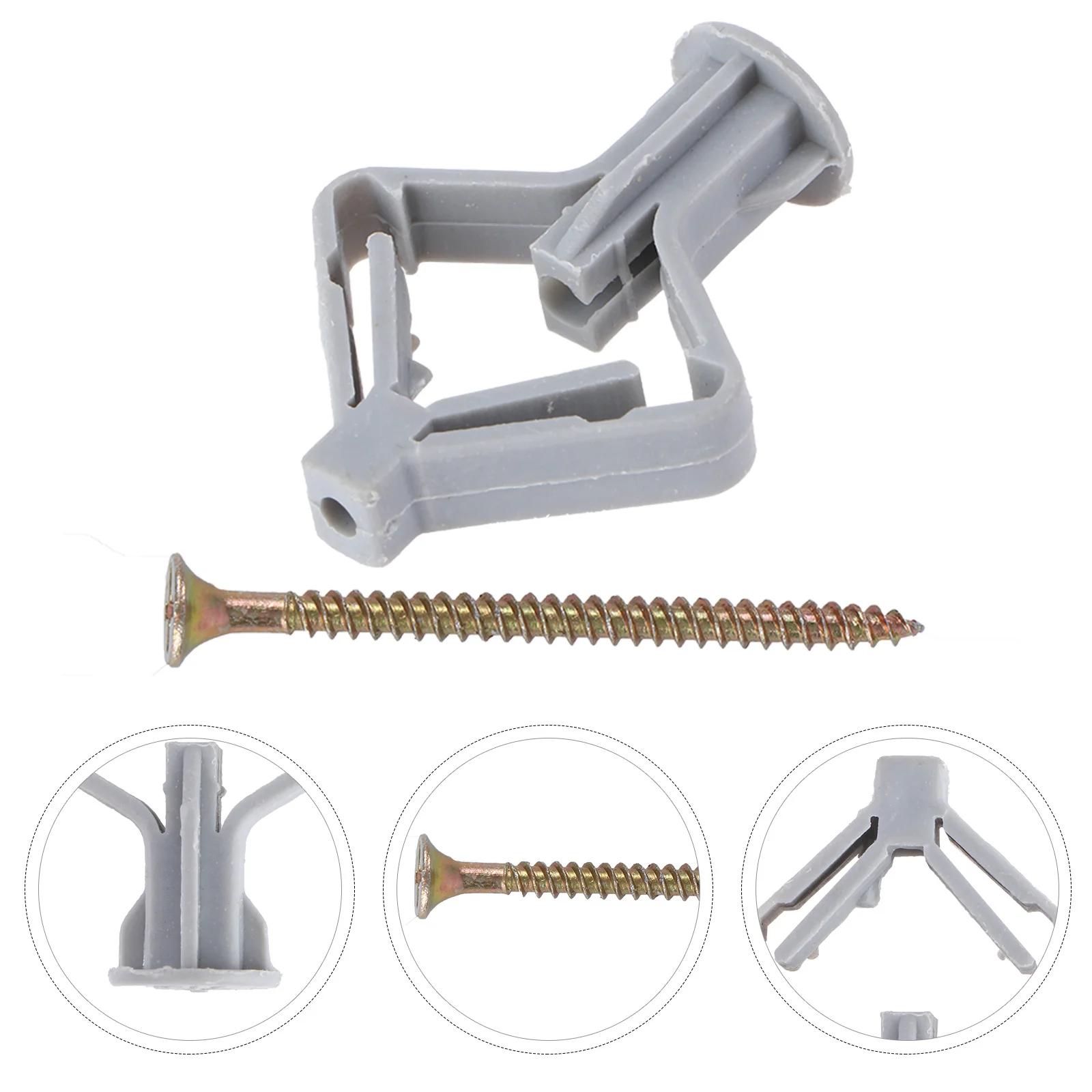 

100 Pcs Plastic Butterfly Plug Expansion Anchor Wall Plasterboard Fixing Screw Anchors Fixer Tube