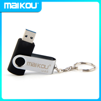 Maikou UK204 USB3.0 16GB height 360 degree rotating U disk with keychain(16GB)