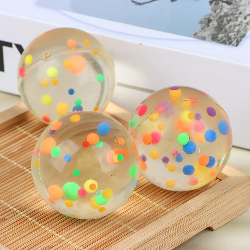 Bolas de goma de colores transparentes para niños, juguetes para saltar, bolas hinchables, regalos de recuerdo de fiesta, 42mm