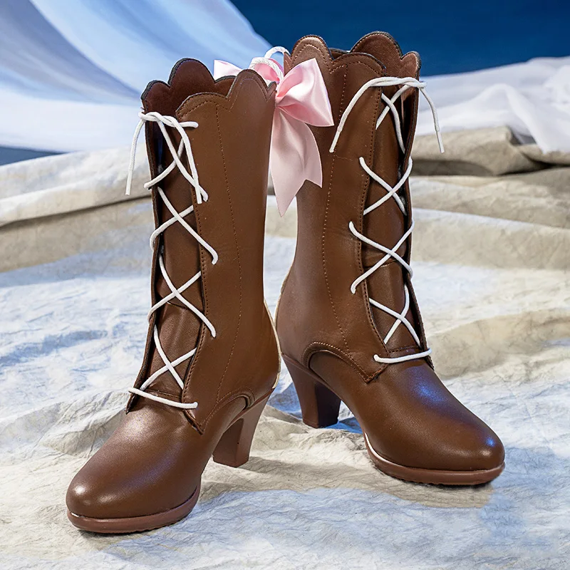 

Pre-sale New Kamisato Ayaka Cosplay Flower Times Letter Female Shoes Costume Accessory Boots H