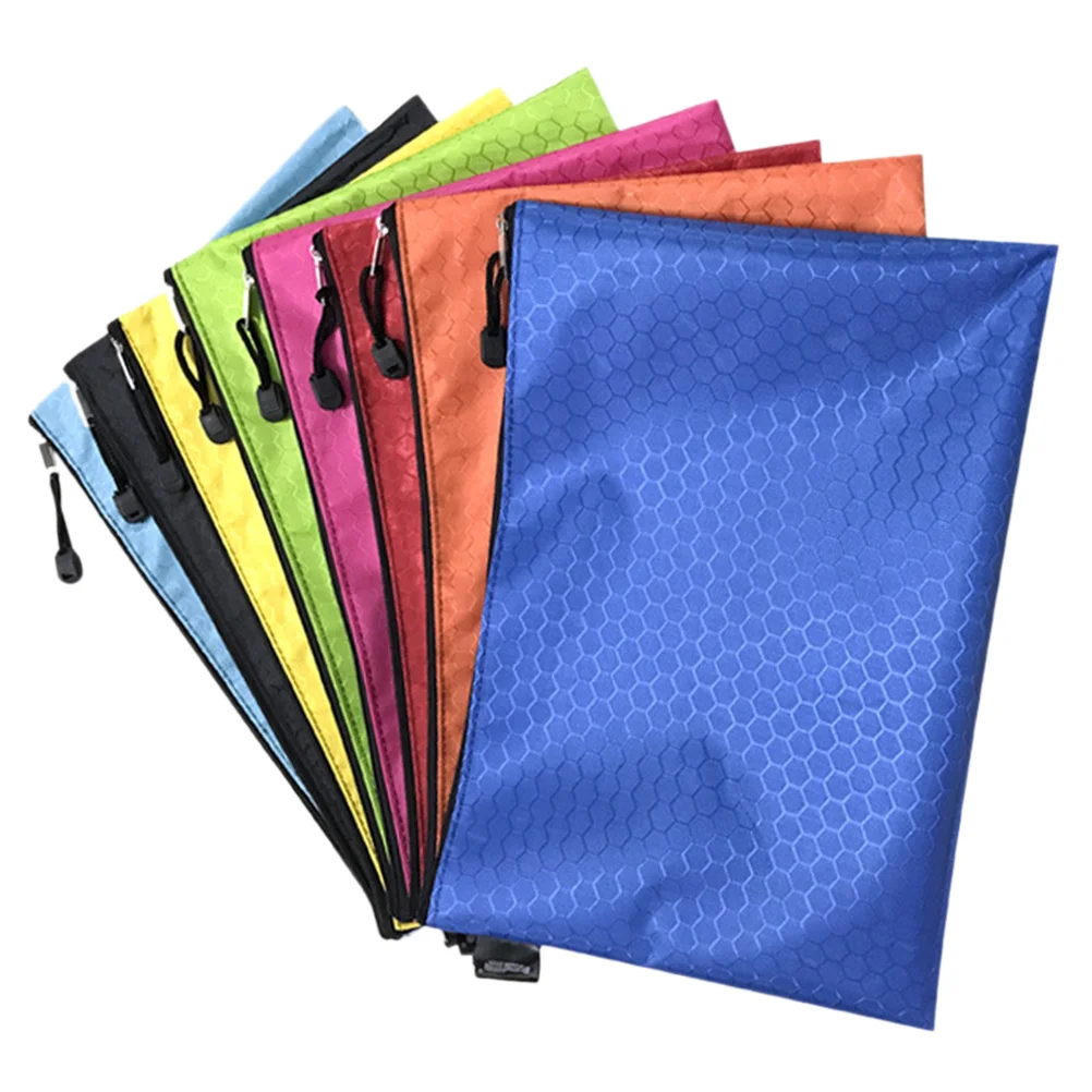 

Waterproof Document Bag Heavy Duty Oxford Cloth A4 Size Zipper File Organizer Ball Pattern for Office Travel Storage Canvas File