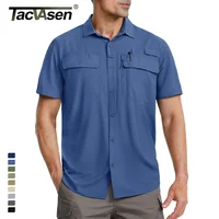TACVASEN-camisas de manga corta de secado rápido para hombre, camisas de carga de trabajo con protección solar UPF 50 +, malla transpirable para senderismo y Pesca
