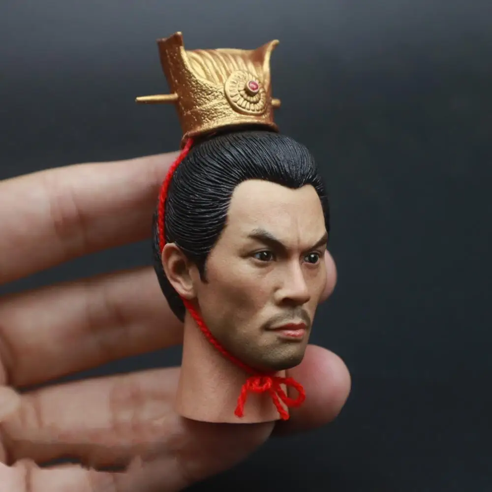 1/6 Scale Head Carving Lu Bu Male Soldier Model  Ancient China Three Kingdom  PVC Long Neck 12 Inch Action Figure Body Doll