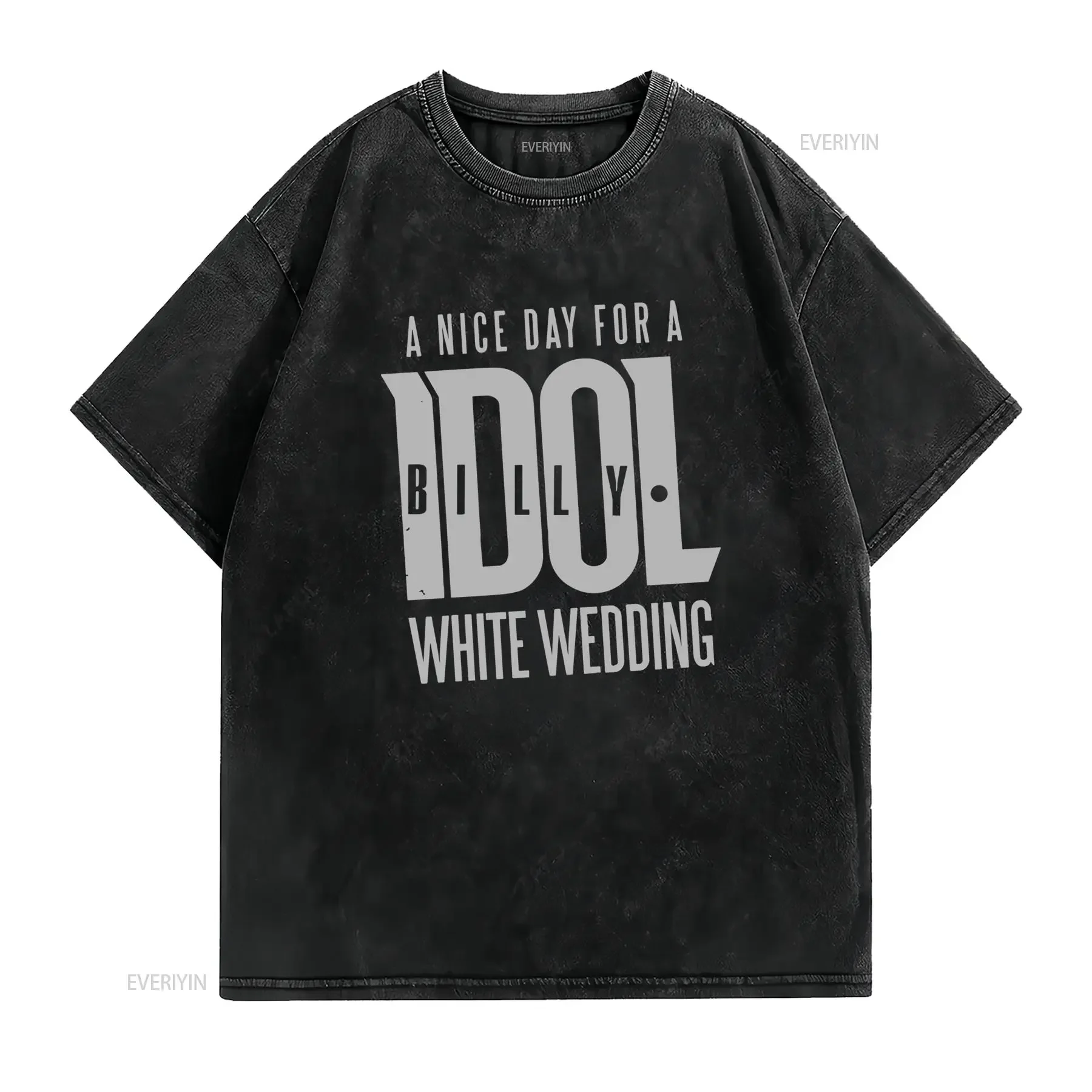 Vintage 80s Rock Billy Idol White Wedding Print Casual T Shirt vintage Washed Comfortable Breathable fashion designer clothes
