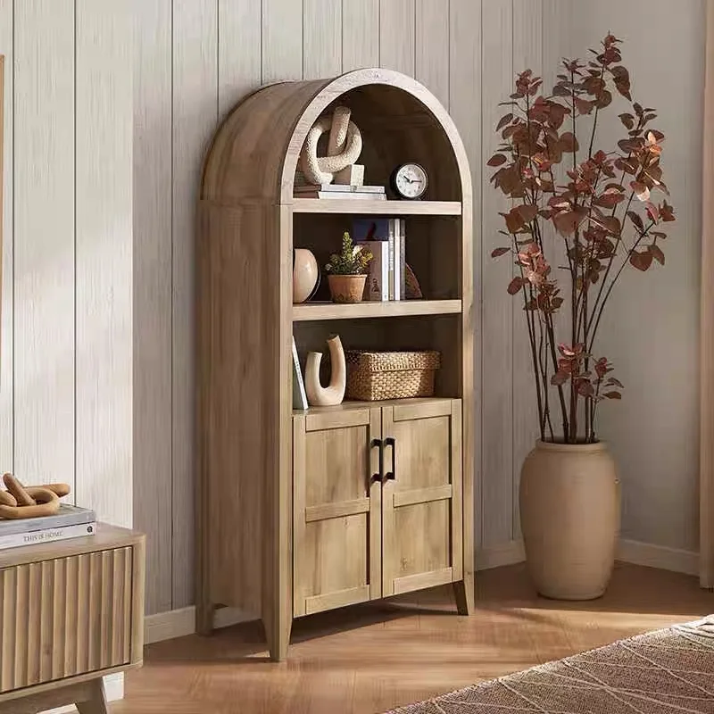 Arched Bookcase Modern Simple Study Open Locker Household Storage Cabinet Locker