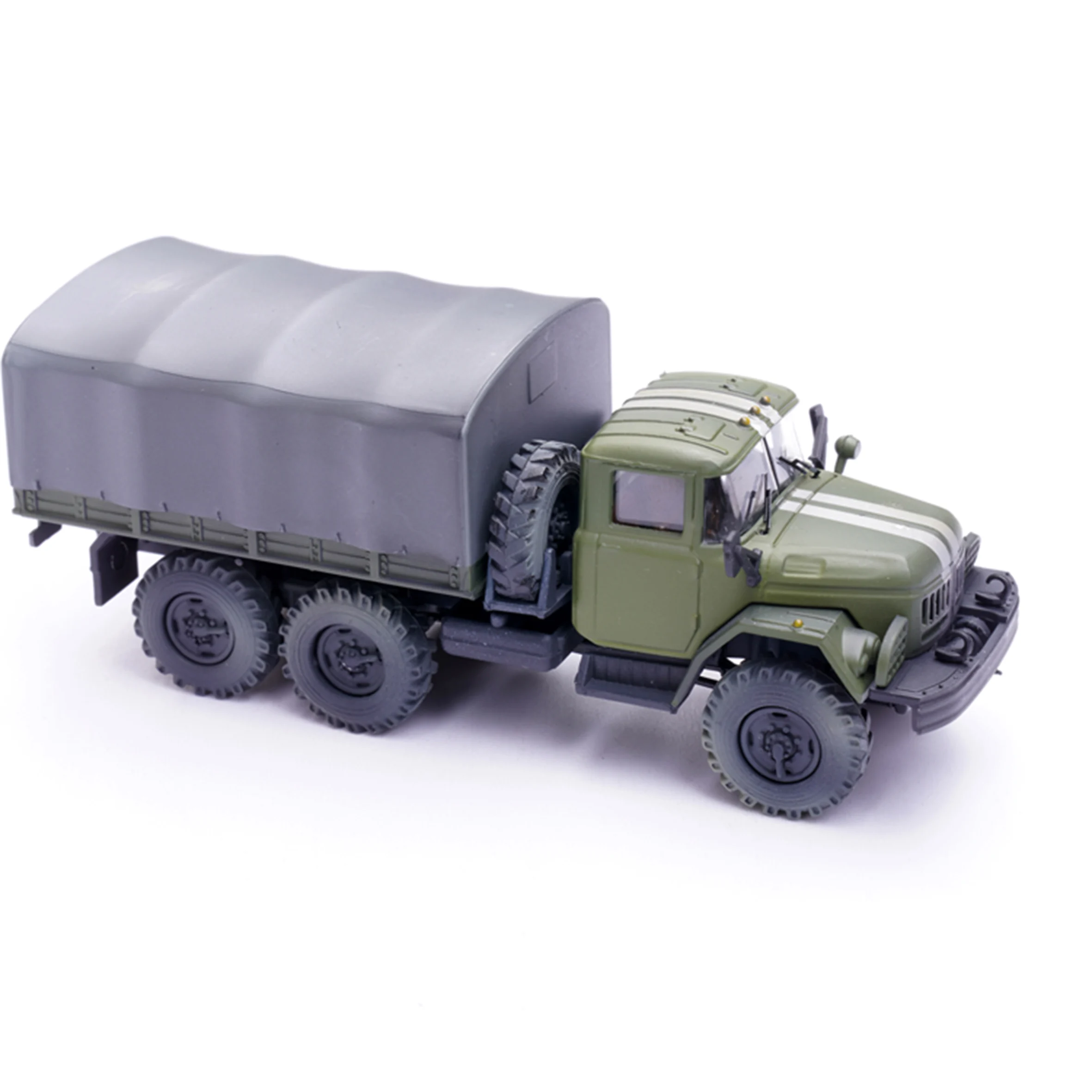 1/72 PZA12064LB Russian ZIL-131 Military Truck Model Green Double White Line Coating Finished product collection model