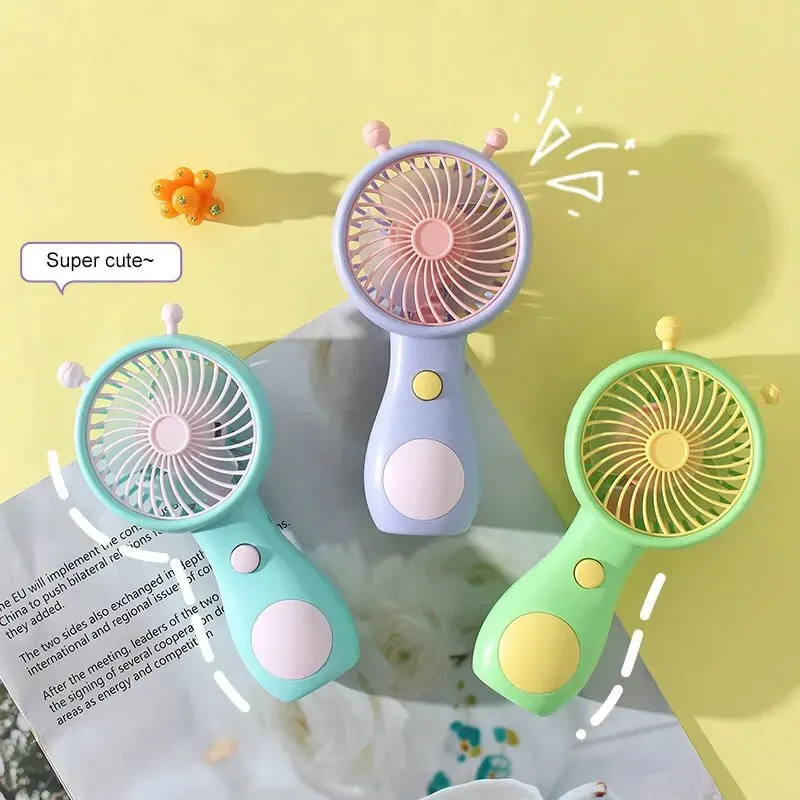 1pc Cute Snail Charging Fan Handheld Mini Portable USB Charging Handheld Mini Fan Household Outdoor Pocket Compact Fan