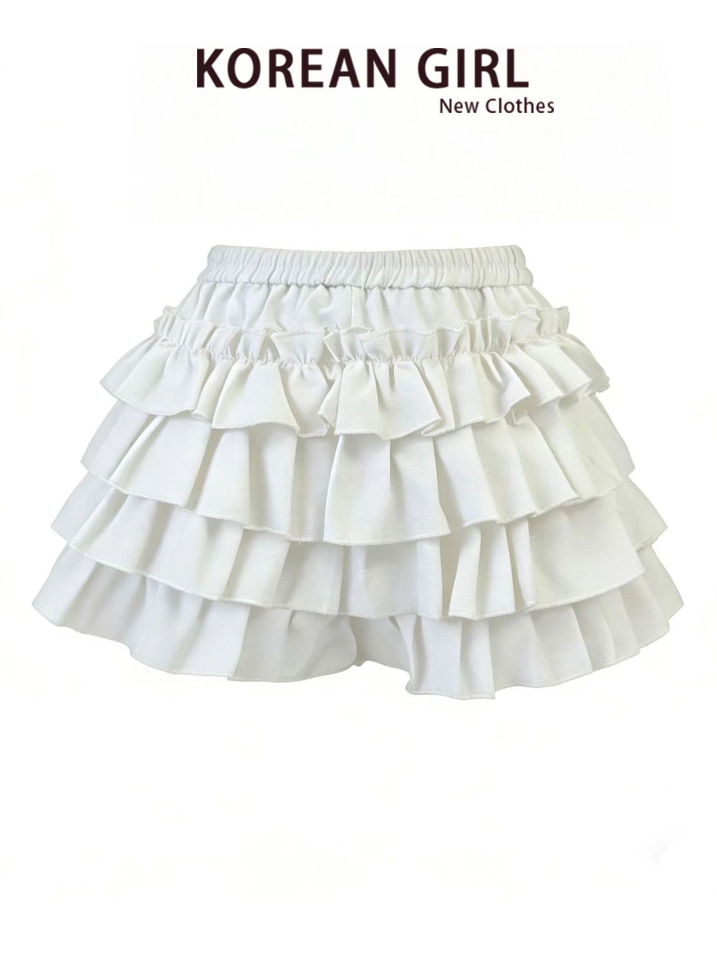 Ballet Style Pure Desire White Short Cake Skirt Women's High Waist Slimming Puffy Half-length Spring Autumn Seasonal Skirt