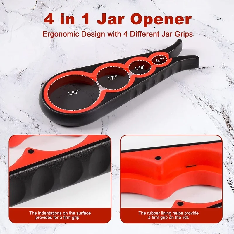 Non-Slip Silicone Bottle Opener Set, Jar Opener, Lid Opener, Multi Kitchen Tools Sets