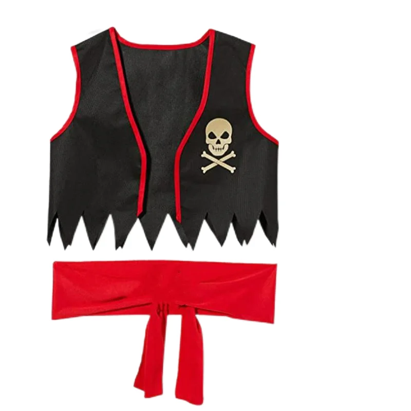 Children's Pirate Costume Wave Pirate Vest Matching Headband Kids Program Performs Pirate Role Playing Costume