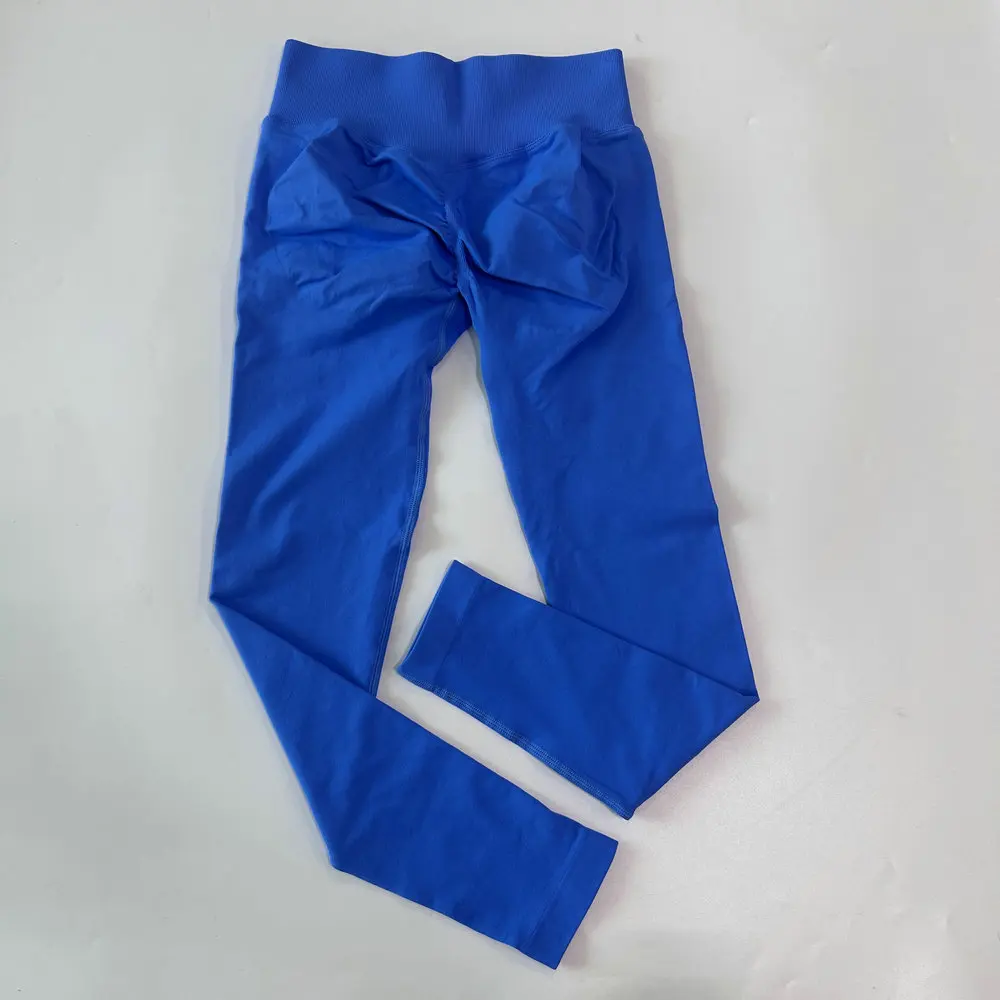 Gerippte Yoga-Leggings mit hohem Bund für Damen, Scrunch-Bauchpartie, Sport-Hose mit Naht, hochelastische Trainings-Yoga-Kleidung, Lauf- und Fitness-Strumpfhose – Detail 18