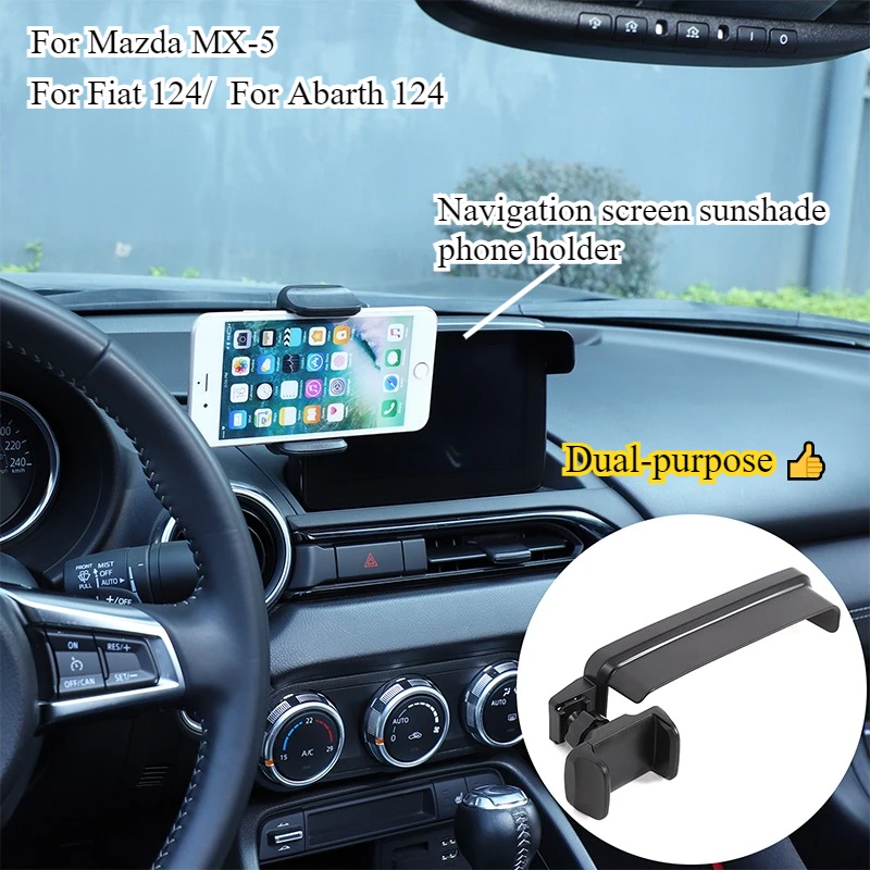 For Mazda MX-5 For Fiat 124 For Abarth 124 Center Console Cell Phone Holder Navigation screen sunshade holder tool accessories