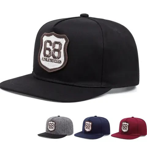 Men's and women's flat brim hats Street embroidery Figure 68 Hip Hop hat sunshade baseball cap Outdoor sports fishing sunshade