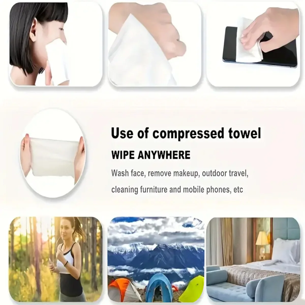 Disposable compressed towel Individual packaging face towel Pure cotton portable compressed face towel for daily use