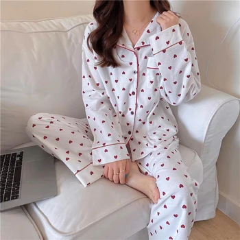 2024 koreanischen Stil Frühling Herbst Rest Pyjamas für Frauen Mode Langarm Hosen Hochwertige Elegante Komfortable Revers Loungewear