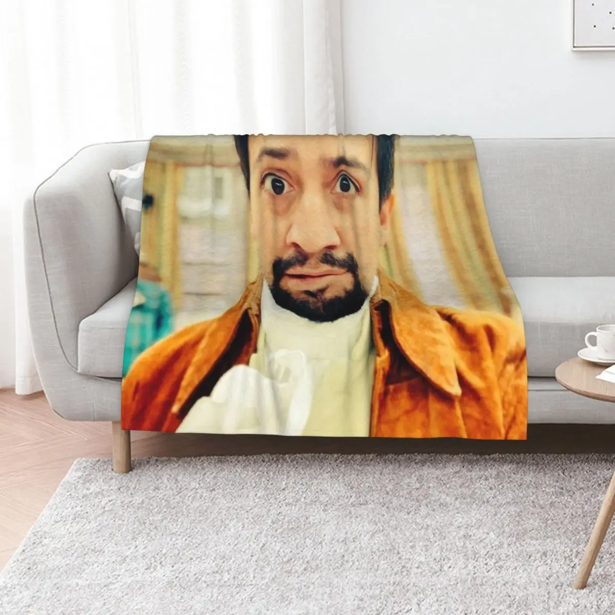 

Lin Manuel Miranda Biting His Lip Throw Blanket Soft Plaid Designers Loose Beautifuls Blankets