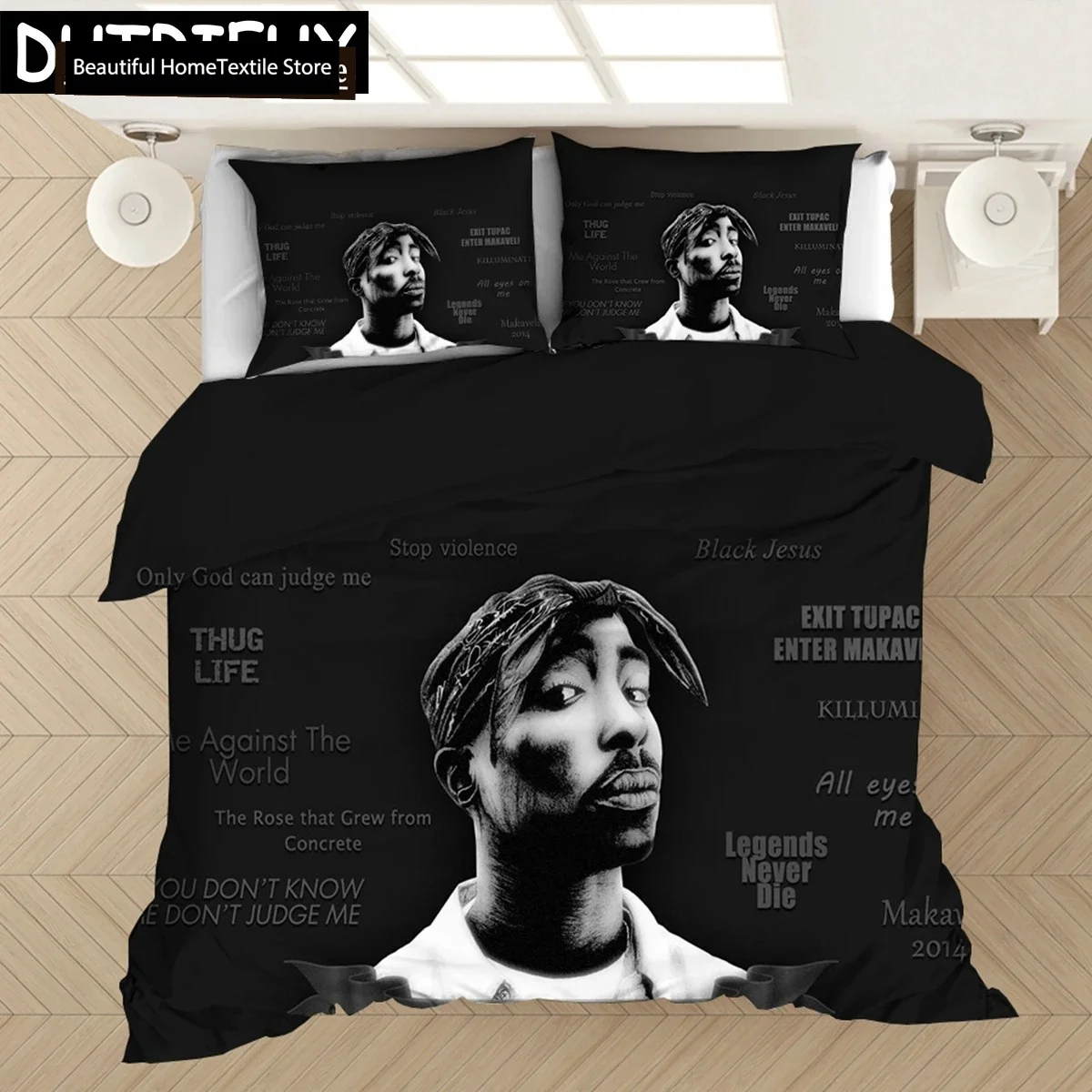 

Rapper Tupac 2Pac 3D Printed Bedding Set Duvet Covers Pillowcases Comforter Bedding Set Bedclothes Duvet Cover 200x200