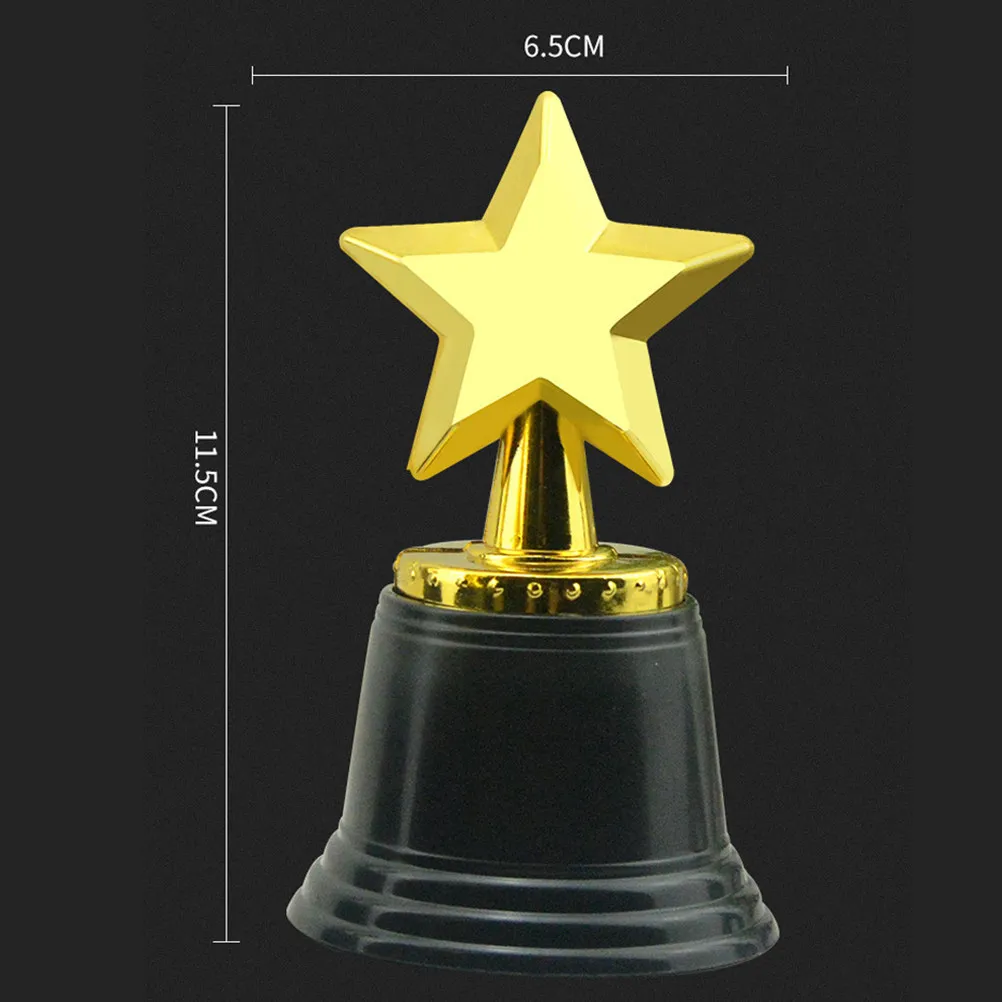 3pcs Mini Star Trophies Plastic Awards For School Kindergarten Party Winner Recognition Educational Reward Decor
