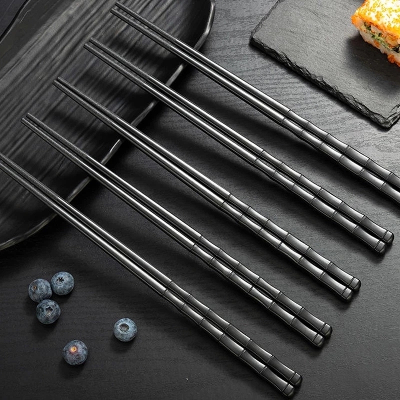  Chinese Chopsticks Food Sushi Sticks Reusable Non Slip  Dishwasher Safe Bamboo Shape Food Grade Chopsticks 