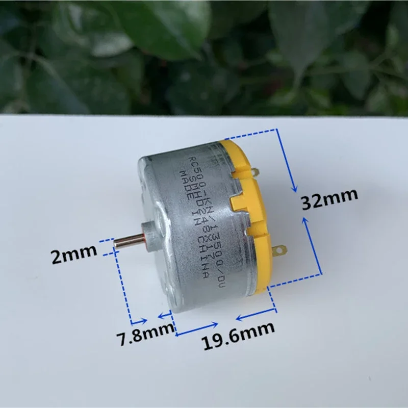 Standardowy RC500-KN/13500 węgla silnik szczotkowy DC 6V 9V 12V 5500RPM okrągły silnik wrzeciona do maszyny zapachowej Robot Sweeper