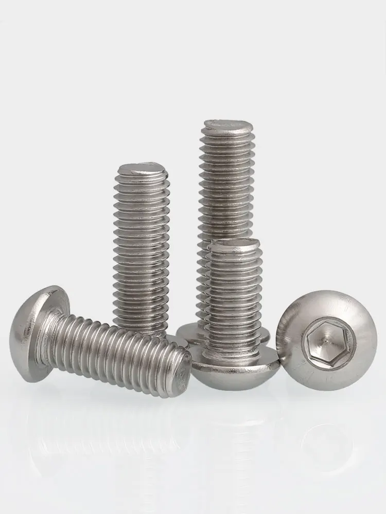 UNC 2# 4# 6# 8# 10# 1/4 5/16 304 A2-70 Stainless Steel Round Head Hex Hexagon Socket Screws Button Head Allen Bolts