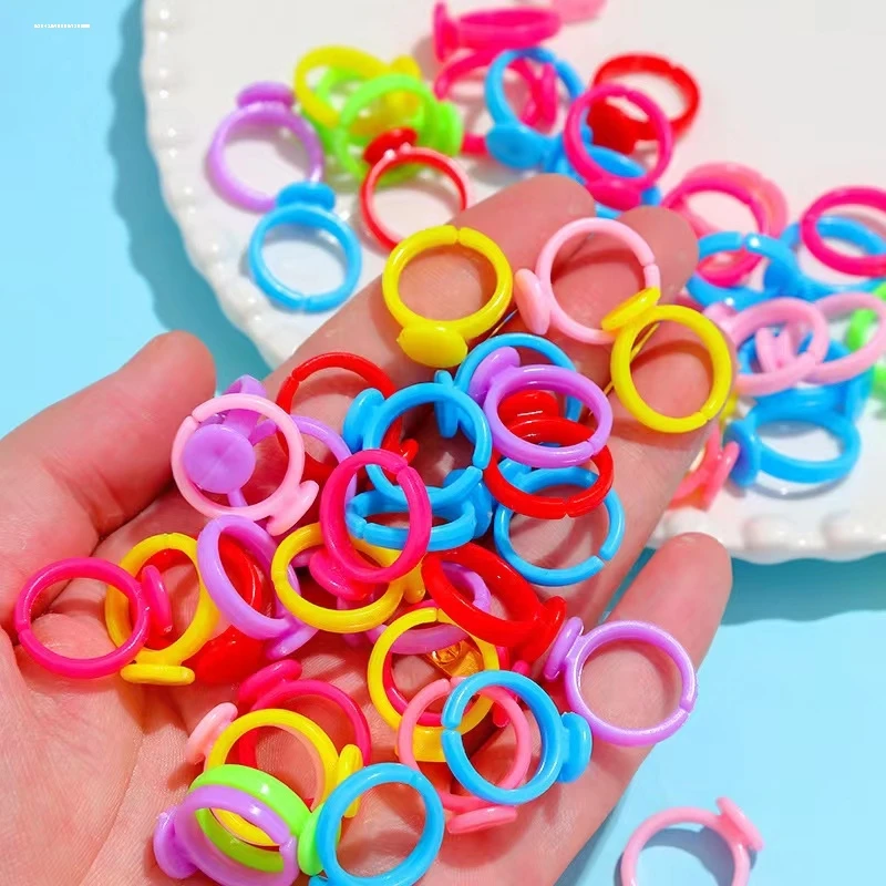 

Resin Children's Plastic Ring Holder DIY Handmade Open Ring Circle Hair Accory Material Jewelry Accories