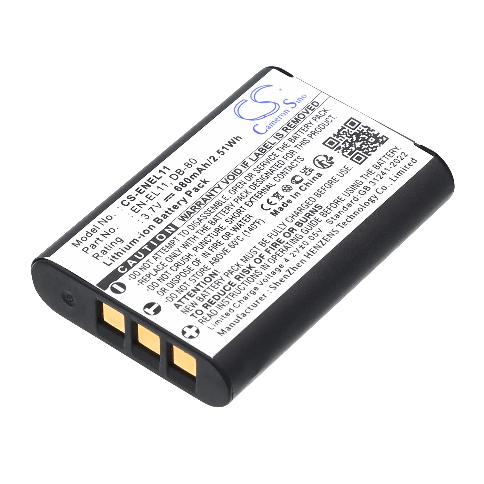 

Li-ion Camera Battery for Sanyo, 3.7V 680mAh, Compatible Models: Xacti VPC-E10,Xacti DMX-E10