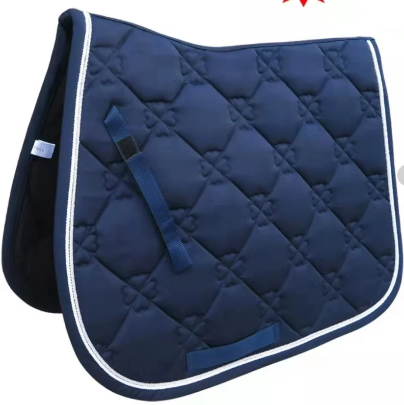 Hot Sale Horse Riding Honeycomb Red  Blue Cloth Equestrian Horse Saddle Pad With Bandage